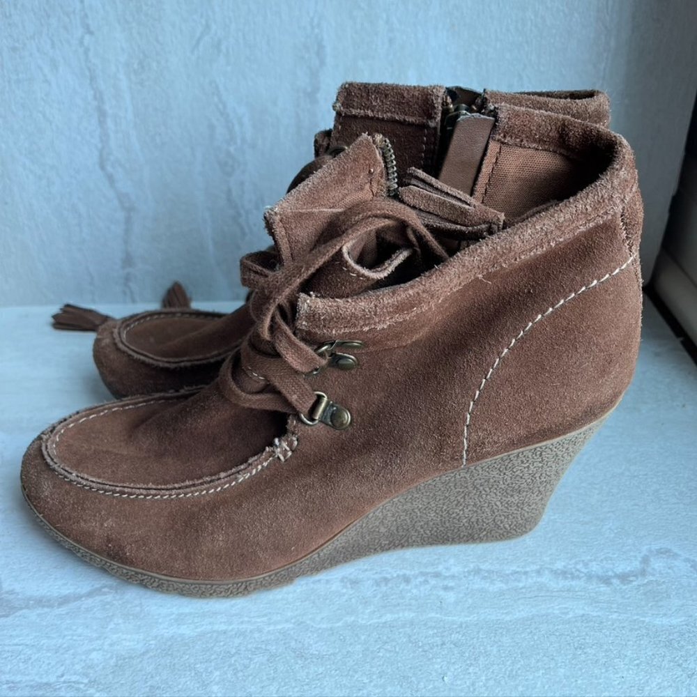 ** MIA WEDGE BOOTS BRAND BOHO MOCCASIN Size 6